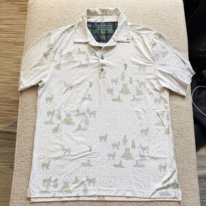 William Murray Golf White Patterned Polo Shirt